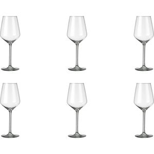Royal Leerdam Weißweinglas Carré 370ml | Weißweingläser 6er Set | Weingläser spülmaschinenfest | Weißweinkelch bruchsicher