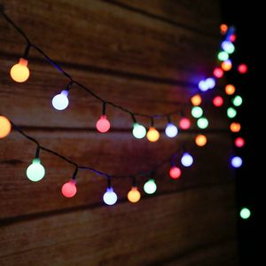 Solar Lichterkette Außen Tomshine 50Leds, 6,9Meter Weihnachten Lichterkette mit 50 LED Kugeln, 8 Lichtmodi/Wasserdicht Bunt, Solarbetriebene Lichterkette Weihnachten Dekoration Halloween Weihnachtsdekoration