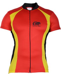 Trikot Radtrikot Fahrradtrikot Fahrrad Radler-Trikot Shirt Jersey Rot/Neongelb, Größe:L