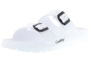 ConWay MISTRAL Damen Badeschuhe Latschen Sandalen Pantoletten Schlappen weiß, Größe:39, Farbe:Weiß