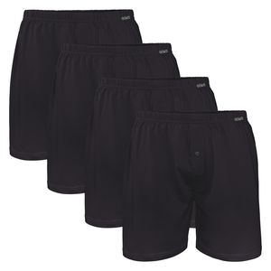 Gomati Herren Jersey Boxershorts (4 Stück) Stretch Unterhose aus Baumwolle - Schwarz 4XL/10