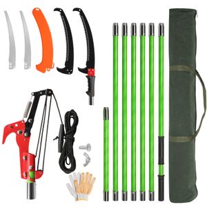 FCH Teleskop Astsäge 2in1 Nylon Seilzug max. Arbeitshöhe 2-7M Astschere Baumsäge Gartensäge,Teleskopsäge Teleskop Astschere Astsäge Seilzug Gartensäge