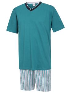 KB Schlafanzug Herren kurz Pyjama Nachtwäsche Türkis Größe XL