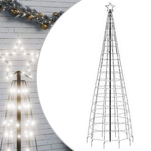 vidaXL LED-Weihnachtsbaum mit Erdspießen 570 LEDs Kaltweiß 300 cm
