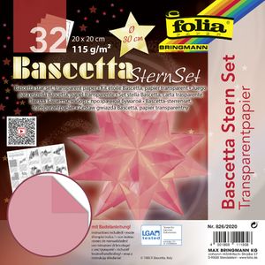 folia Faltblätter Bascetta-Stern 200 x 200 mm rosa