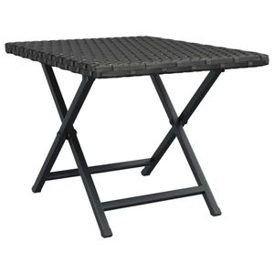 vidaXL Skladací stôl Black 45x35x32 cm Poly Rattan