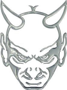 3D-Chrome-Sticker Devilhead 200 x 145 mm