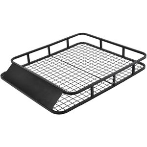 COSTWAY Dachgepäckträger Universal Dachkorb aus Eisen, Auto Gepäckträger bis 75kg belastbar, Dachträger Dach Gepäckkorb 122x102x15cm schwarz