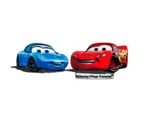 Disney © Cars Lightning McQueen & Sally - Aufnäher, Bügelbild, Aufbügler, Applikationen, Patches, Flicken, zum aufbügeln, Größe: 10 x 3,4 cm