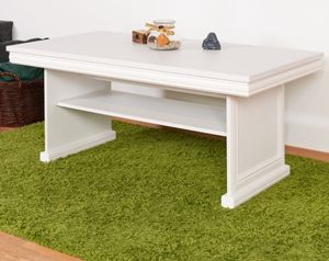 Couchtisch Sentis 21, Farbe: Kiefer Weiß - 53 x 125 x 65 cm (H x B x T)