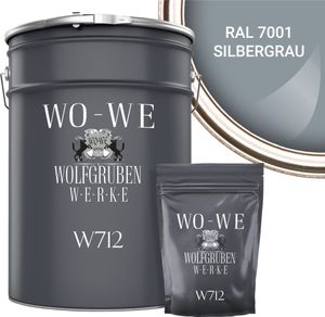2K Fliesenlack Fliesenfarbe Bodenfliesen MATT W712 Silbergrau RAL 7001 - 2,5Kg