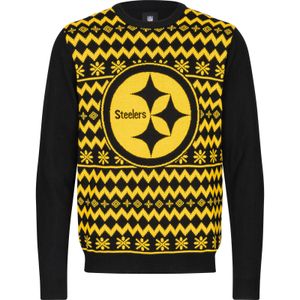 NFL Pittsburgh Steelers Ugly Sweater Big Logo 2-Color Christmas Pullover Weihnachten L