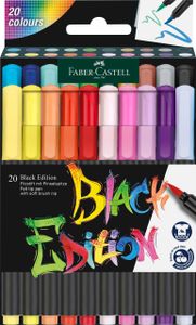 FABER-CASTELL Fasermaler Black Edition 20er Etui