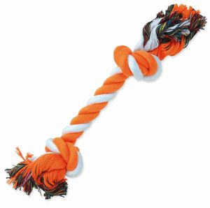 Knoten DOG FANTASY Baumwolle orange-weiß 2 Dochte 30 cm