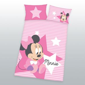Herding Linon dětské ložní prádlo Disney Minnie Mouse stripes pink 100x135 62063