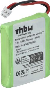 vhbw Akku kompatibel mit BT Verve 410 treo, 410 red, 410 single, 410 quad, 410 black, 410, 410 SMS schnurlos Festnetz Telefon (600 mAh, 2,4 V, NiMH)