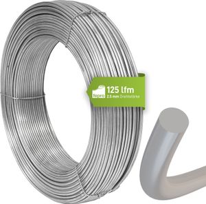 Fepro® professioneller Spanndraht 2,5 mm x 125 m, dick verzinkt - witterungsbeständig, ideal für Forst, Wildzaun, Garten oder basteln