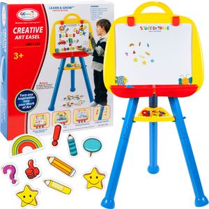 MalPlay Kinder Maltafel Kindertafel Standtafel | 80x Buchstaben-Magnete | magnetischem Whiteboard 110cm