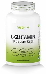 L-GLUTAMIN Kapseln - vegan + hochdosiert - 200 Mega Caps je 750mg ohne Zusatzstoffe - höchste Dosierung - Fitness & Bodybuilding - L-Glutamine Ultrapure
