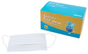 50 Stück Kinder Mund-Nasen-Masken, drei Schutzschichten, Vlies, Nasenbügel, elastischer Gummizug