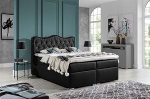 Boxspringbett Schlafzimmerbett SAHAN 220x200cm Kunstleder Schwarz