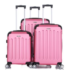 Reisekoffer Koffer 3 tlg Hartschale Trolley Set Kofferset Handgepäck Gepäck Reisetasche Pink