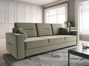 Sofa 3-Sitzer BELMIRA mit Schlaffunktion Creme