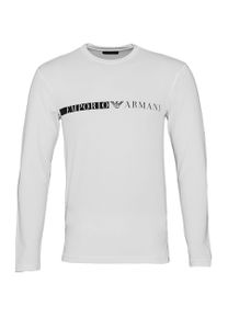 Emporio Armani Shirt Unifarbenes Langarmshirt mit Rundhals und Megalogo