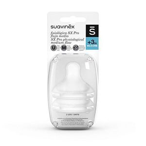 Suavinex Sx Pro Schnuller Silikon Symmetrisch Durchflussmenge M 3 Monate Transparent 2 Stück