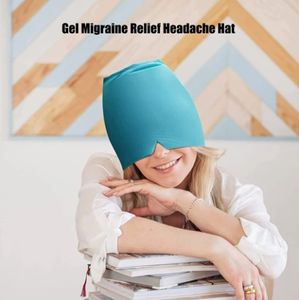 Kältetherapie Hut Eiskappe Migräne Relief Kopfschmerz Schmerzlinderung Spannungs Kopfschmerzlinderungsmütze Kältekompresse blau