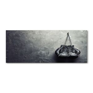 Tulup® Leinwandbild - 125x50 cm - Wandkunst - Drucke auf Leinwand - Leinwanddruck  - Sport - Schwarzweiß - Boxhandschuhe