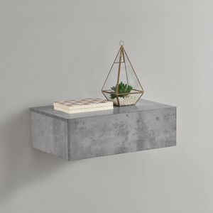 Wandregal 'Oslo' mit Schublade 46x30x15cm Beton-Optik