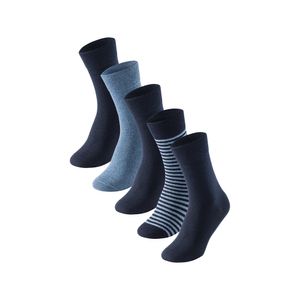 SCHIESSER Herren Socken - Bluebird, 5er Pack, Baumwollmix Blau/Gestreift 43-46