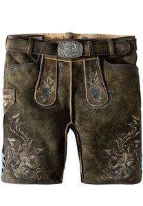 Stockerpoint - Herren Lederhose mit Gürtel, (Bayernhose), Größe:52, Farbe:Biber Vintage
