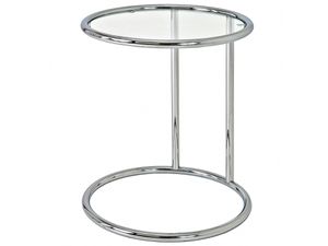 Mørtens Furniture Noční stolek Karin, 55 cm, stříbrná / čirá