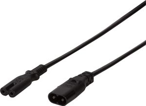 LogiLink Stromkabel Verlängerung, 2m, schwarz