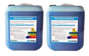 Flüssigwaschmittel Konzentrat Vollwaschmittel 2x10 L blau inkl. Auslaufhilfe.