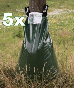 treebag 5 Stück Bewässerungssack, Bewässerungsbeutel/Wassersack für Bäume, aus Polyethylen Farbe: Grün