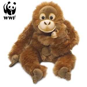 WWF Plüschtier Orang-Utan Mutter mit Baby (25cm) lebensecht Kuscheltier Stofftier Affe