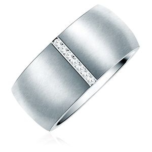Ring Edelstahl verziert mit Kristallen von Swarovski® weiß 56