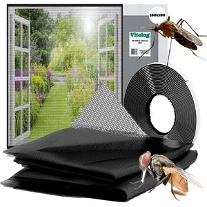 Síť proti hmyzu, moskytiéra, síť proti hmyzu do oken | 150 x 180 cm, černá