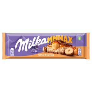 Milka Mmmax Vollmilchschokolade mit Karamell-Füllung und ganzen Haselnüssen 300 G