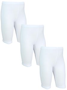 TupTam Mädchen Leggings Kurz Radlerhose 3er Pack, Farbe: Weiß, Größe: 128
