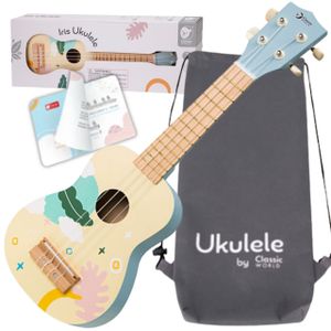 CLASSIC WORLD Holz-Ukulele Gitarre für Kinder Blau
