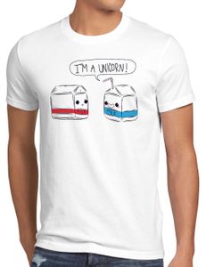 style3 I am a Unicorn Milk Herren T-Shirt Einhorn Milch Funshirt, Größe:4XL, Farbe:Weiß