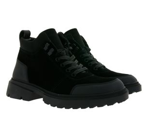 Calvin Klein Jeans Chunky Low Hiking Boot Herren Wander-Schuhe Mid Top Echtleder-Schuhe YM0YM00468 BDS Schwarz, Größe:41