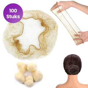 100 Stück Haarnetze, unsichtbare Haarnetze, Nylon, unsichtbar, Haarnetz, Haarnetze blond, für Balletttanz, Tanzen, Koch, Krankenschwester