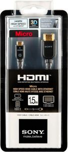 Sony DLC-HEU15, Micro-HDMI, HDMI, Männlich/männlich, Gold, Schwarz