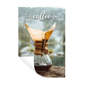 MuchoWow® Wandtattoo Wandsticker Wandaufkleber Kaffee - Zitate - Sprichwörter - Kaffee 40x60 cm Selbstklebend und Repositionierbar - Wierderverwendbar - Selbstklebend