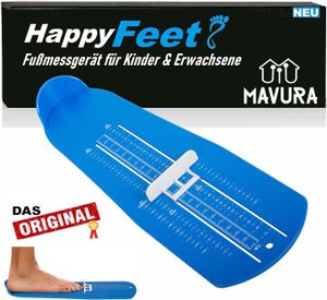 HappyFeet Fußmessgerät Fußmesser Schuhgrößentabelle für Kinder & Erwachsene